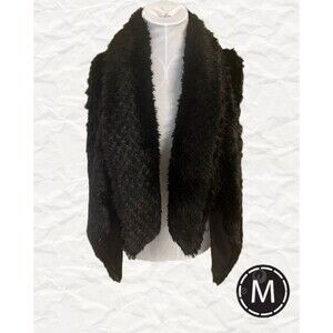 FREE PLANET Faux Fur Vest Black Size Medium NWT